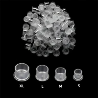 JC TATTOO 100pcs Disposable Tattoo Ink Caps S/M/L/XL Tattoo Ink Cups with Base Clear Plastic Pigment Permanent Makeup Container 1