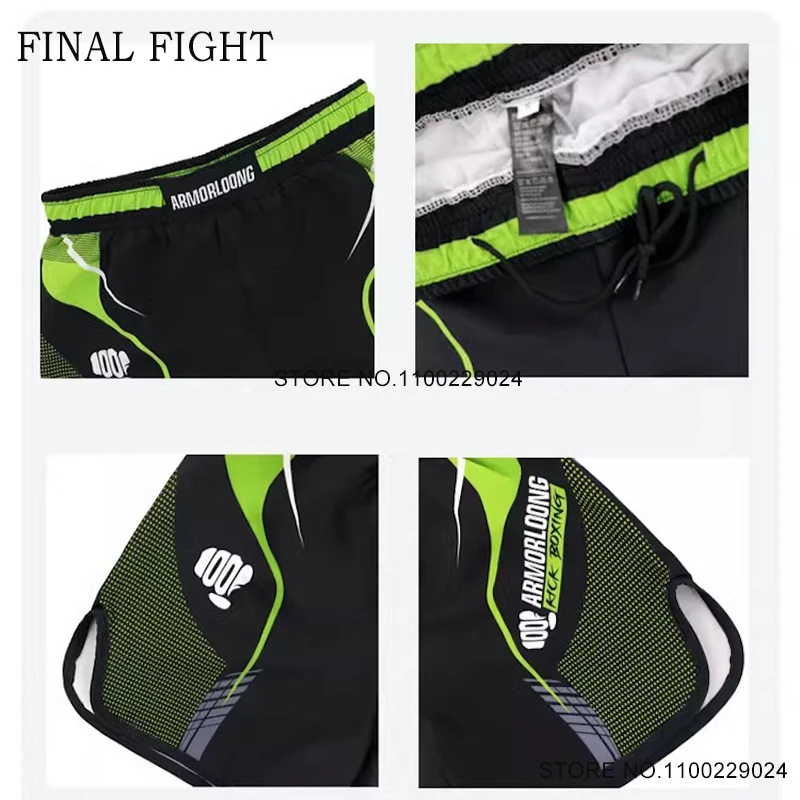 Kick Boxing Shorts T Shirt Set Men Women Muay Thai Training Shorts Compression BJJ MMA Martial Arts Kickboxing Grappling Uniform