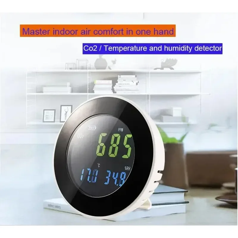

Hti New Ht-501 Co2 Meter Monitor Temperature Humidity Co2 Meter Wifi For Air Quality Monitor