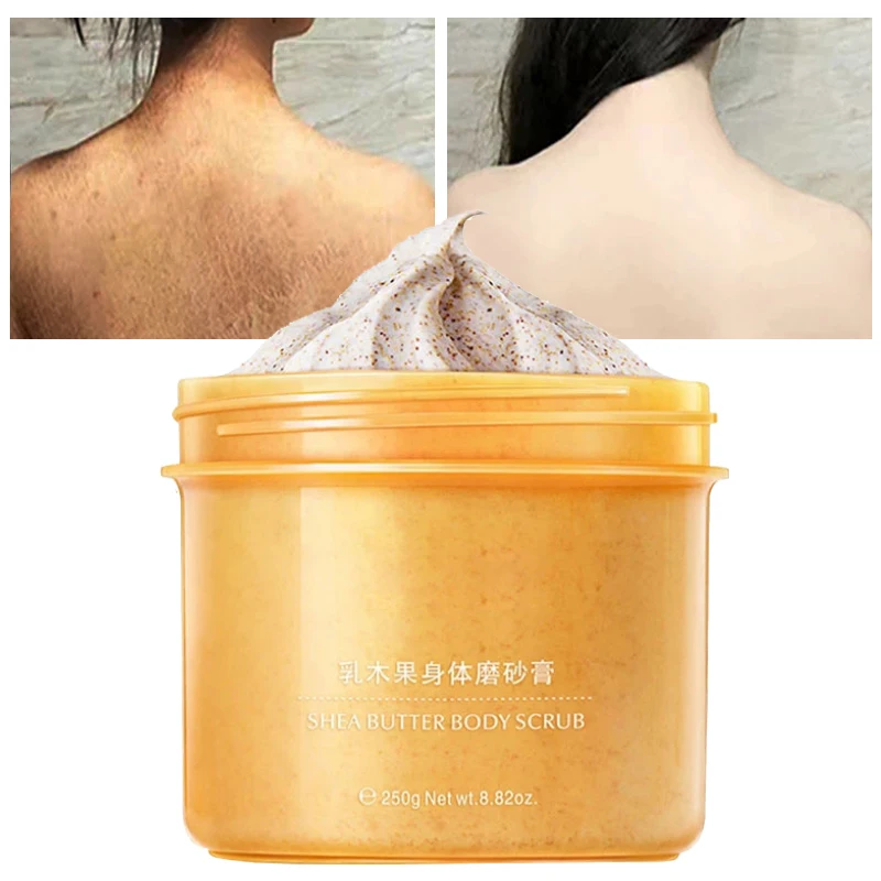 

Shea Butter Body Scrub Exfoliating Deep Cleansing Moisturizing Repair Improves Rough Dry Soft Whitening Even Skin Tone 250g