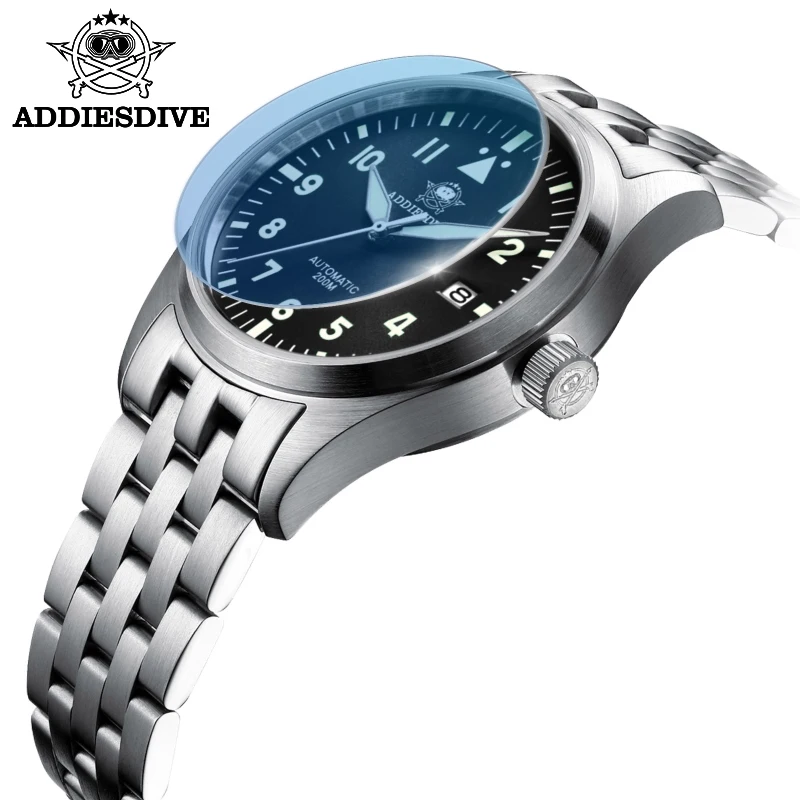 ADDIESDIVE Men's Automatic Mechanical Wristwatch 200meters waterproof Stainless Steel Sapphire Glass Watches relógio mecanico