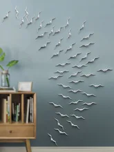  Ceramic Seagull Birds Wall Hanging Living Room Decoration Home Office Accessories TV Background Furnishings 3D Modern Statue 