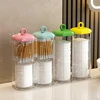 Cotton Stick Storage Box Makeup Organizer Container Cosmetic Storage Jar Round Holder Cotton Pads Jewelry Storage Case With Lid 3