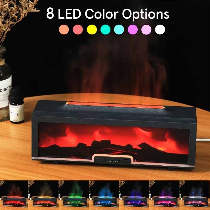Aromatherapy diffuser for essential oils fireplace flame design with ...