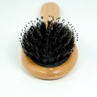 Natural Bamboo Comb Boar Bristle Hair Brush Portable Wooden Air Cushion Comb Scalp Detangler Haircomb Salon Styling Hair Tools 2