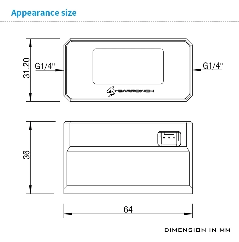 Medidor de Fluxo de Barrowch Laço Líquido Personalizado Construir Medidor de Fluxo Oled Sistema de Monitor de Termômetro Refrigerador de Água de Alarme de Alta Temperatura - Imagem 4