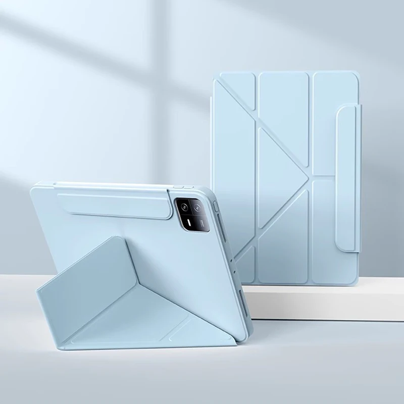 Versatile Foldable Leather Stand Case with Soft Silicone Cover, Fits Multiple Tablets