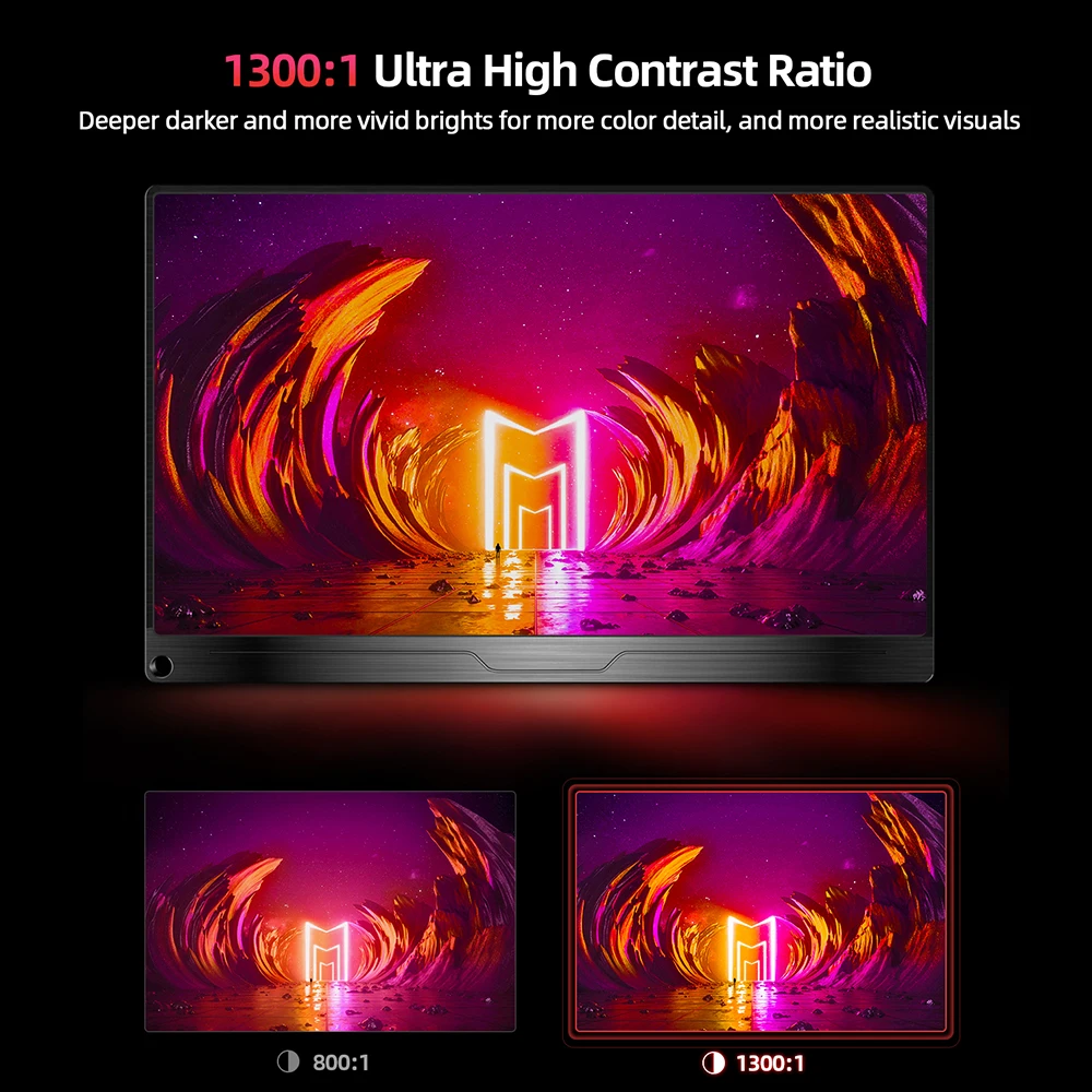 Cdisplay 4K ޴ , 15.6ġ UHD Ʈ , 1300:1 100% sRGB USB-C HDMI ޴  ÷, PS5 Xbox Switch PC ̸ӿ ͺ 