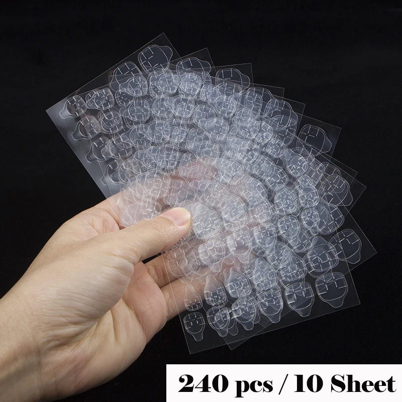 Super Sticky False Nail Adhesive Tape 6 Sizes Easy To Use For Press On Fake Nail Toe Nails 10 Sets To 20 Sets Per Pack nail glue tape