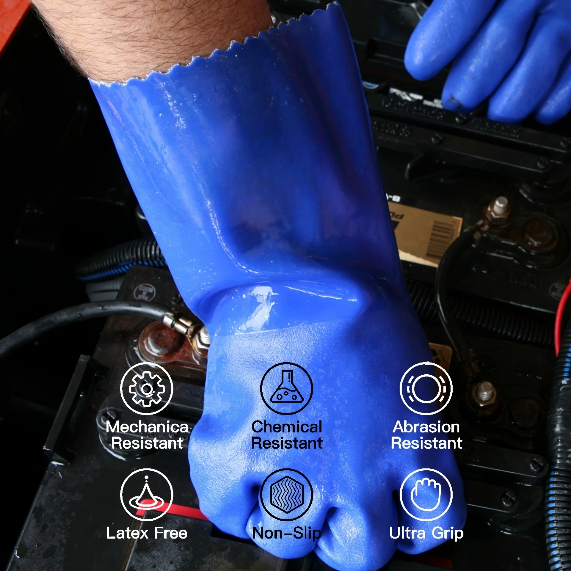 Industrial Chemical-Resistant Gloves, Thickened, Anti-slip, Oil-resistant, Acid-resistant Protection 2