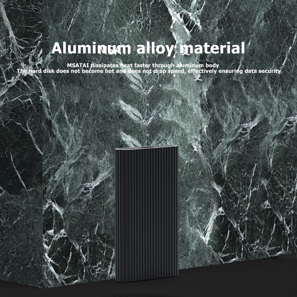 MSATA to Type-C SSD Box External Solid State Drive Enclosure USB Type-C Adapter SSD Box MSATA Solid State Drive Case