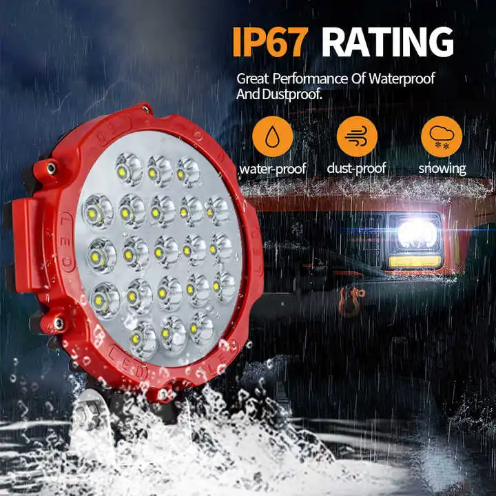 7inch Auto Work Light Flood Fog Led Light Round LED Offroad LED Bar Spot Lamp12V