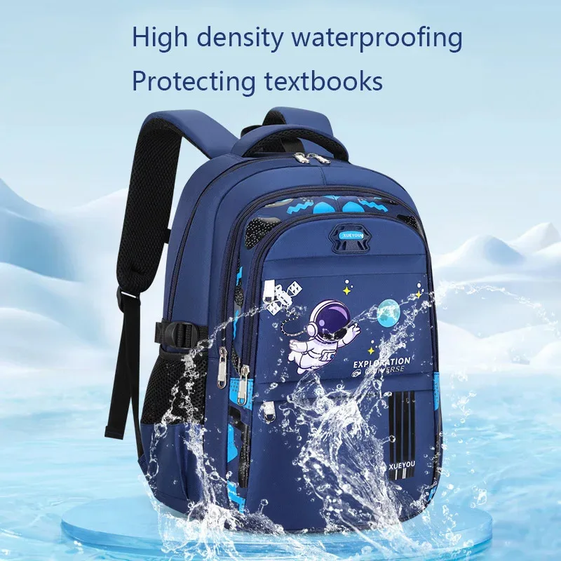 Children's Burden Reduction Backpack Boy Astronaut School Children's Backpack Waterproof Primary School Backpack
