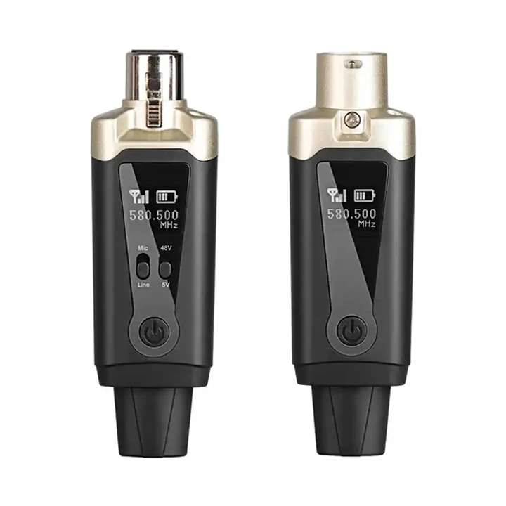 Sistema de Microfone Xlr Plug-on sem Fio 48v Phantom Fonte de Alimentação Transmissor Receptor para Condensador Microfone Dinâmico - Image 5