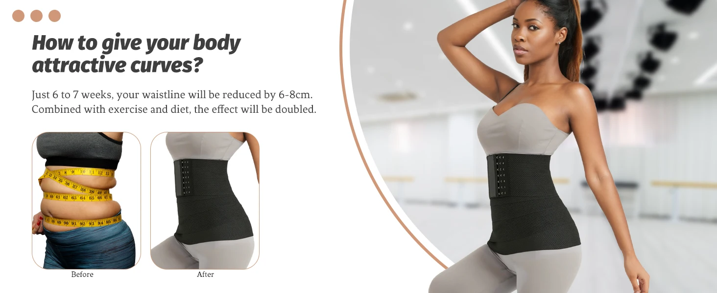 Description Picture 4 of itemWomen Waist Trimmer Belt Tummy Control Waist Cincher Wrap Abdomen Slimming Shaper Waist Bandage Wrap Trimmer Belt