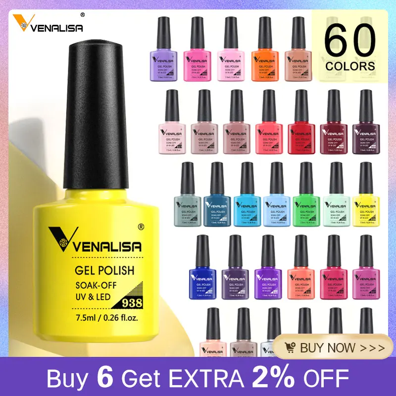 #61508 Venalisa New Brand 100% Gel Polish Soak Off UV LED Nail Gel Polish UV Gel Nail Polish Primer Base Top Coat Nail Tips