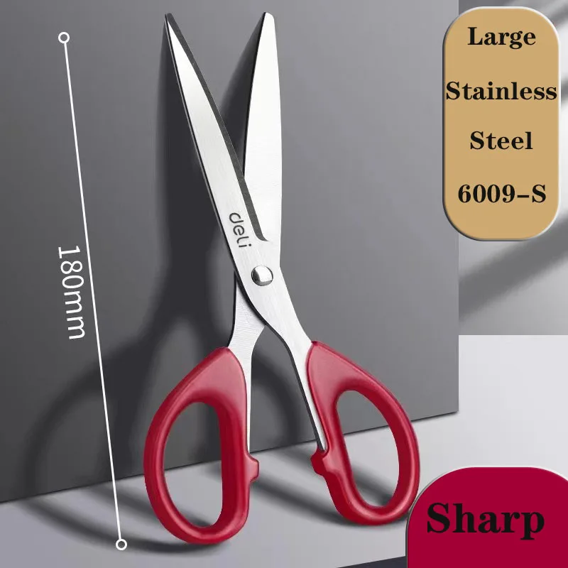 Black Blade Scissors Paper Cutter Stationery Scissors Deli 6009S Stainless Steel for Household Kitchen Office
