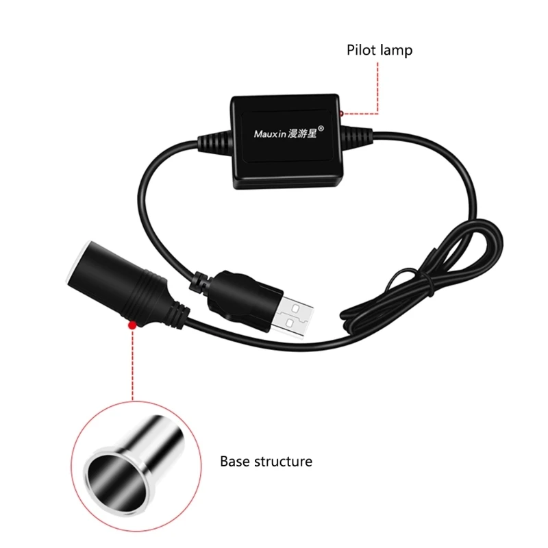 Adapter 5V USB To 12V Cigarette Lighter Socket USB Male to Female Cigarette Lighter Adapter Converter Car Electronics Accessory