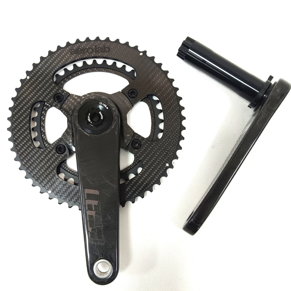 LEESE LSE-PRO Carbon Fiber Double Chainring Crankset 50-34t 52-36t