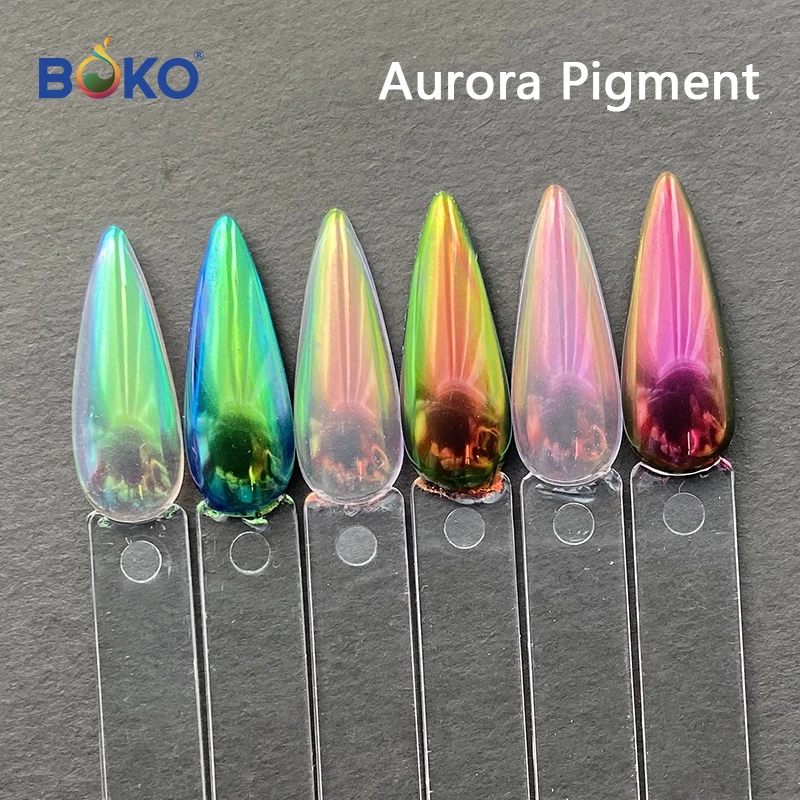 BOKO 0.5g s Hot Sells Solid Flash Aurora Powder Diamond 9 Colors Mirror Effect Nail Polish