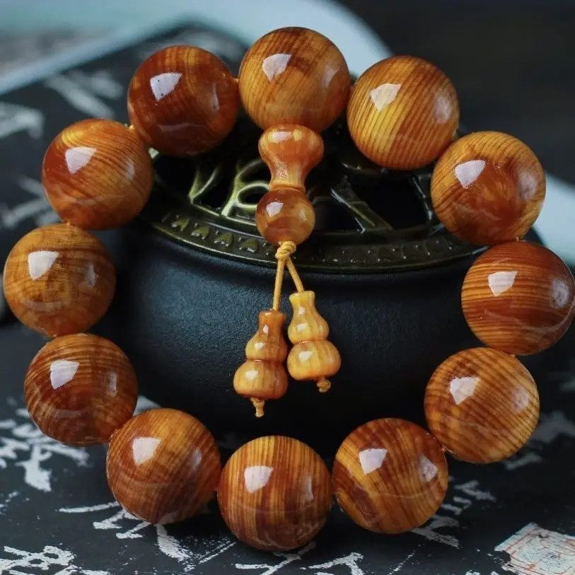 Natural Blood Dragon Wood Bracelet Real High-end WenPlay Jewelry Boutique Buddha Beads Hand String Full of Light Women's And Men