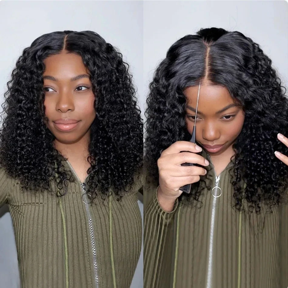 Pre Cut No Glue Water Wave 13x4 Bob Wigs Curly 7x5 Glueless Wig Human Hair Ready To Go Lace Frontal Wigs For Women Pre Plucked human hair wig