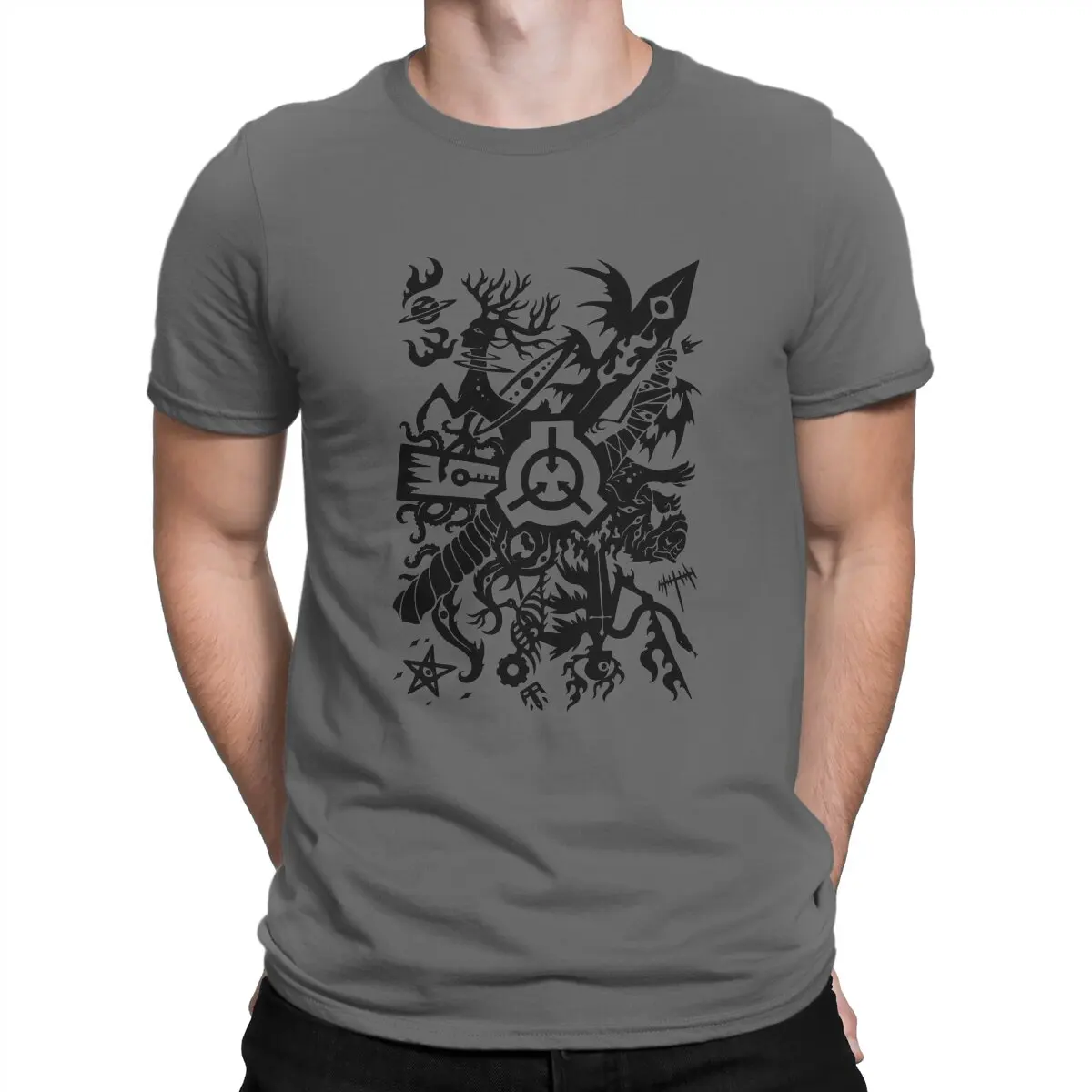 thumbnail image 1 of Camisetas de la Fundación para hombre, SCP, divertidas, de manga corta y cuello redondo, de algodón, ideal como regalo., 1 of 7