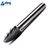 SF-3 Carbide Burr Rotary File Tree Shape Radius End Shape Double Cut 1/4'' Inch 6.35mm Shank for Die Grinder Drill Bits 3