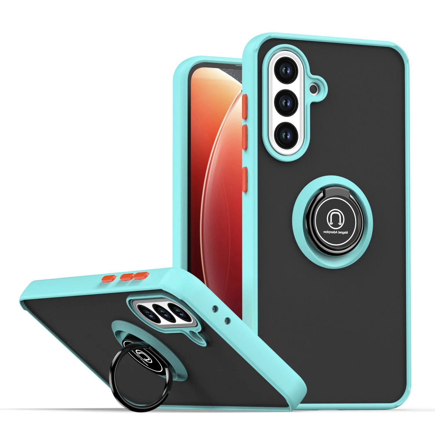 Enhanced Armor Matte Shockproof Case with Magnetic Ring Stand