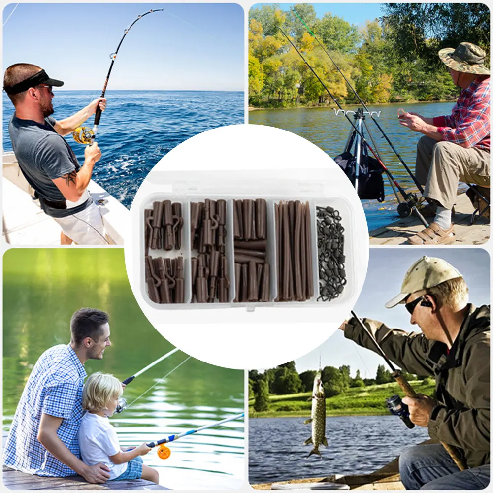 Description Picture 5 of item120Pcs Carp Fishing Accessories Clips Swivels Tail Sleeves Carp Fishing Terminal Fishing Accessories for Carp Fishing Rig