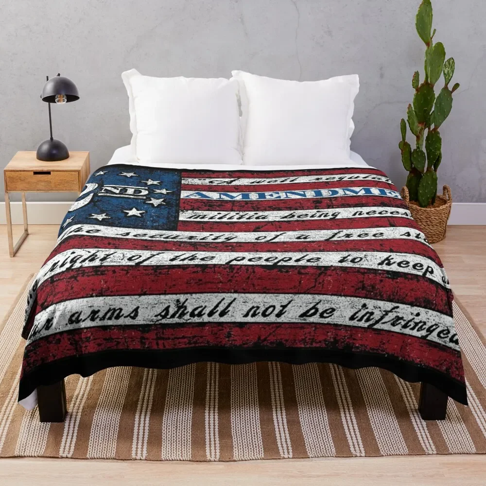 

2nd Second Amendment Flag, 1791 Vintage American Flag Throw Blanket cosplay anime Summer Beddings Blankets