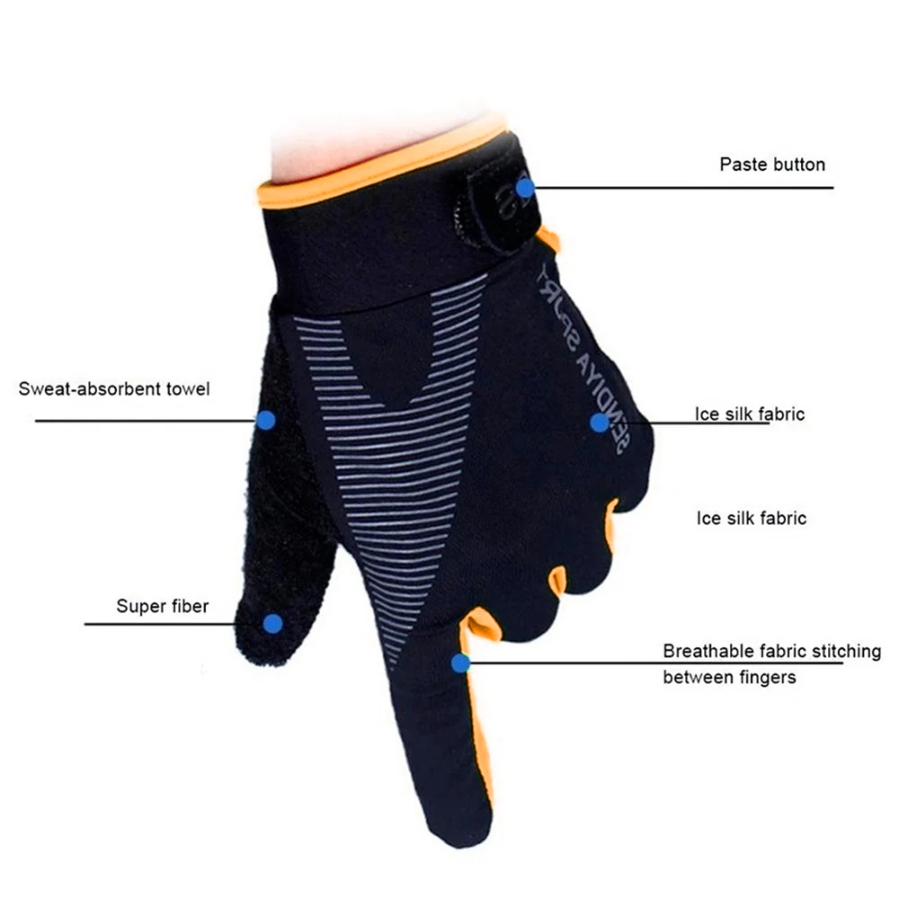 Men Cycling Gloves Breathable Fitness Weight Lifting Gloves Full Finger Touch Screen Motorcycle Bicycle Mtb Bike Riding Gloves 4