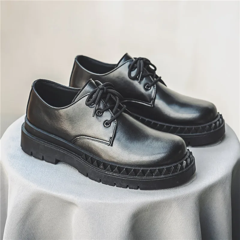 

Мужские кожаные туфли-оксфорды, оригинальные деловые повседневные туфли дерби на шнуровке для мужчин