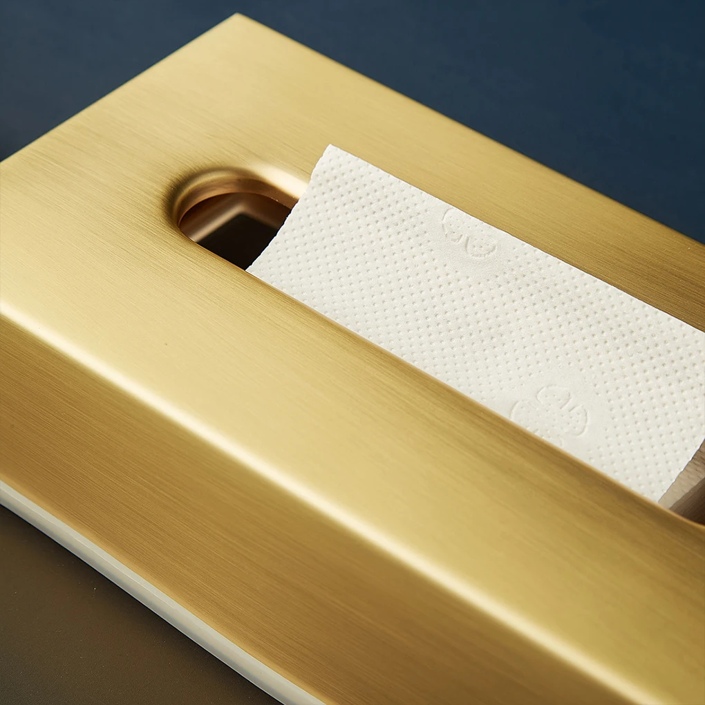 Stainless Steel Versatile Tissue Box Home Living Room Gold Light Luxury Style ins Napkin Box Suitable For Room Home Or Office 3