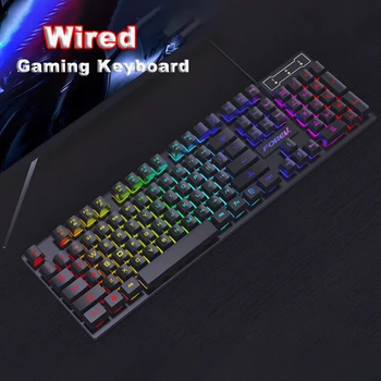 2025 Wired Office Gaming Keyboard RGB Backlight Luminous Mechanical Feel Keyboard For Laptop Computer PC Accessories 1