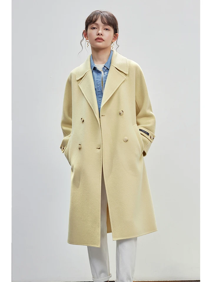 【Archive】Cashmere Double Long Over Coat ZIQIAO Classic Style Double-sided Cashmere Coat Women Einter 2022