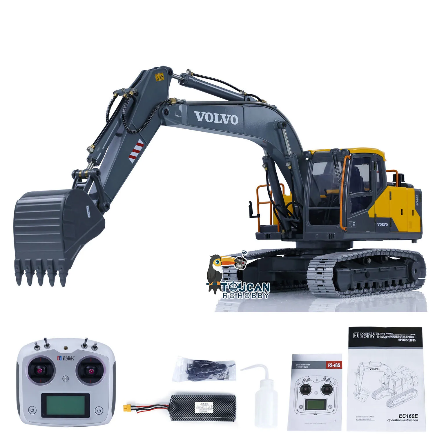 

Gifts Double E 1/14 Hydraulic RC Excavator EC160E E111 Alloy Remote Control Painted Finished Light Diggers Boys Toys TH23138