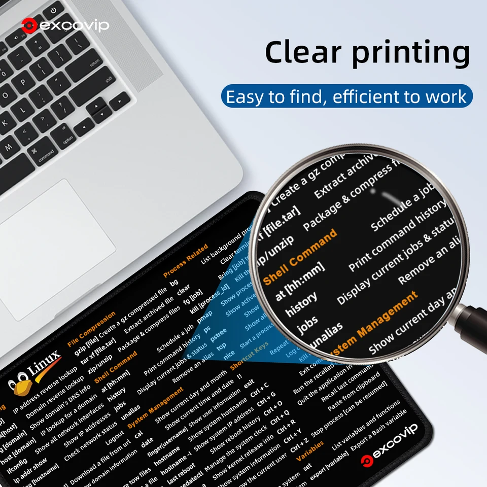 Programmer Developer Mouse Pad Linux Commands Line Mouse Pad Cheat ...