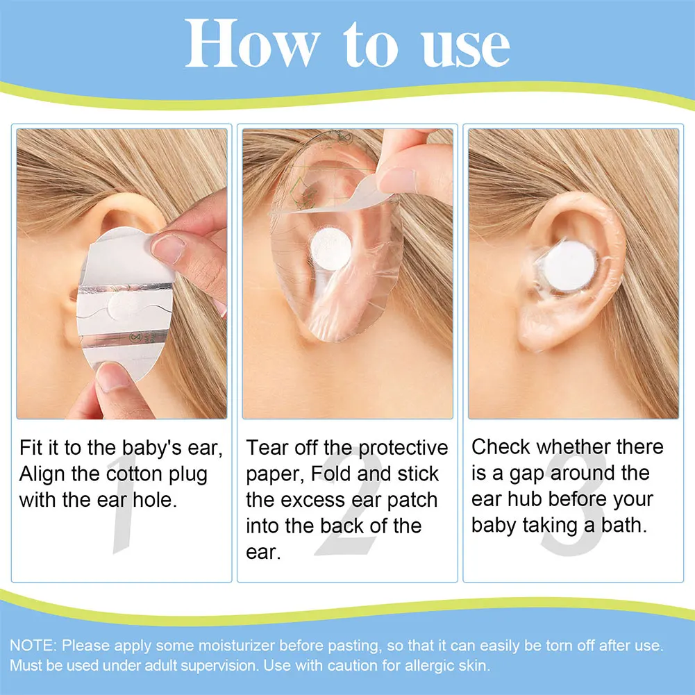 Waterproof Ear Protector Baby Shower Swimming Ear Protection Patch Cover Sticker Tool For Swimming Showering Bathing Accessories