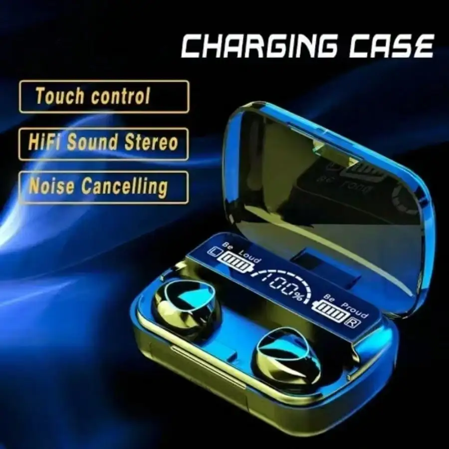 Wireless Bluetooth Headphones with LED Display and Charging Box