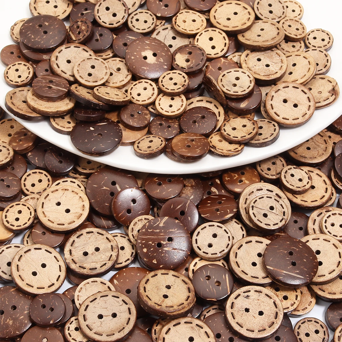 15 Holzknöpfe, 30 Mm, Kaffeebraun – Rustikale 2-Loch-Knöpfe Zum Annähen, Basteln & Verzieren