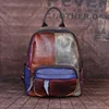 Summer Patchwork Women Backpacks Pu Leather Chinese Style Backpacks Ladies Vintage Luxury Backpack Bags Designer 2024 New 3