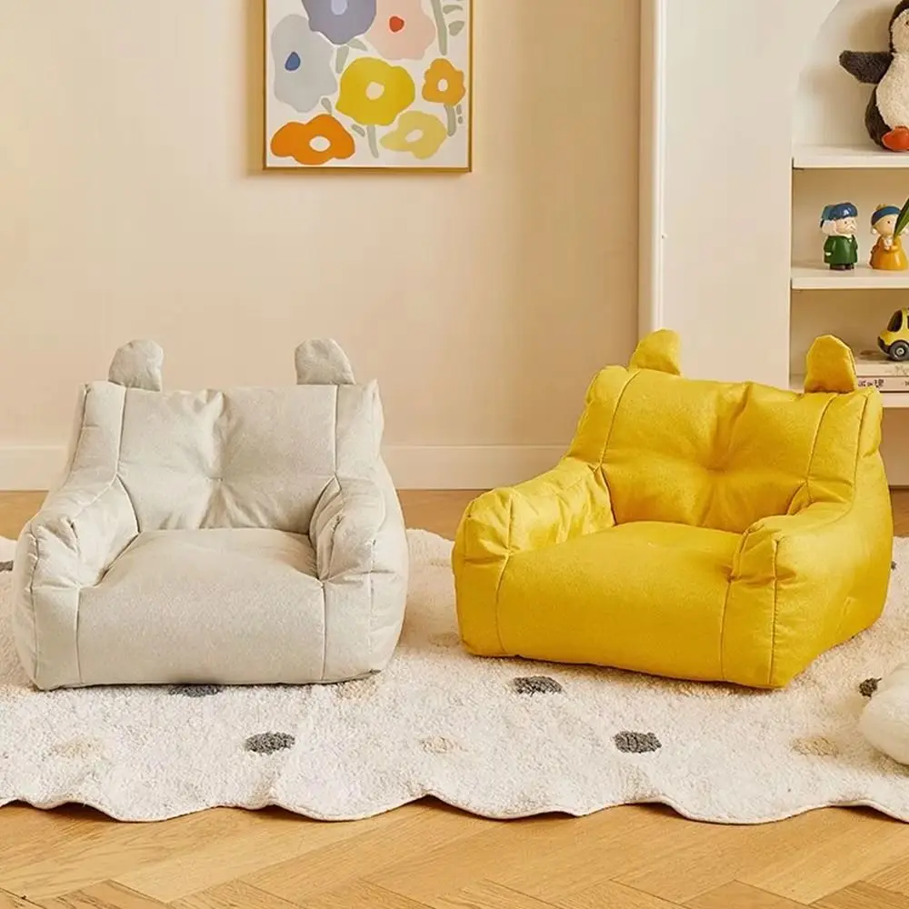 Divano Pigro in Tessuto Morbido con Contenitore, Design Basso a Terra, Poltrona per Bambini, Leggero, Comodo, Ergonomico, Arredamento - immagine 3