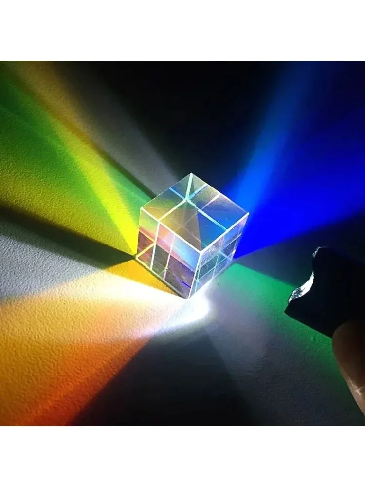 Description Picture 4 of itemGlass Cube 10mm Dichroic Prism X-Cube Prisms for Photographic Beam Splitting Photography Accessories Decorate Gifts Cute Light