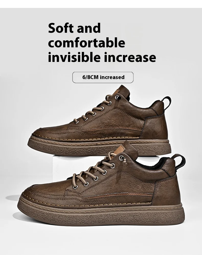 Männer Booster Turnschuhe Chunky Aufzug Schuhe Höhe Erhöhen Einlegesohle 6cm Mann Lift Hohe Leder Frühling Herbst Mode Lift Sport – Detail 7