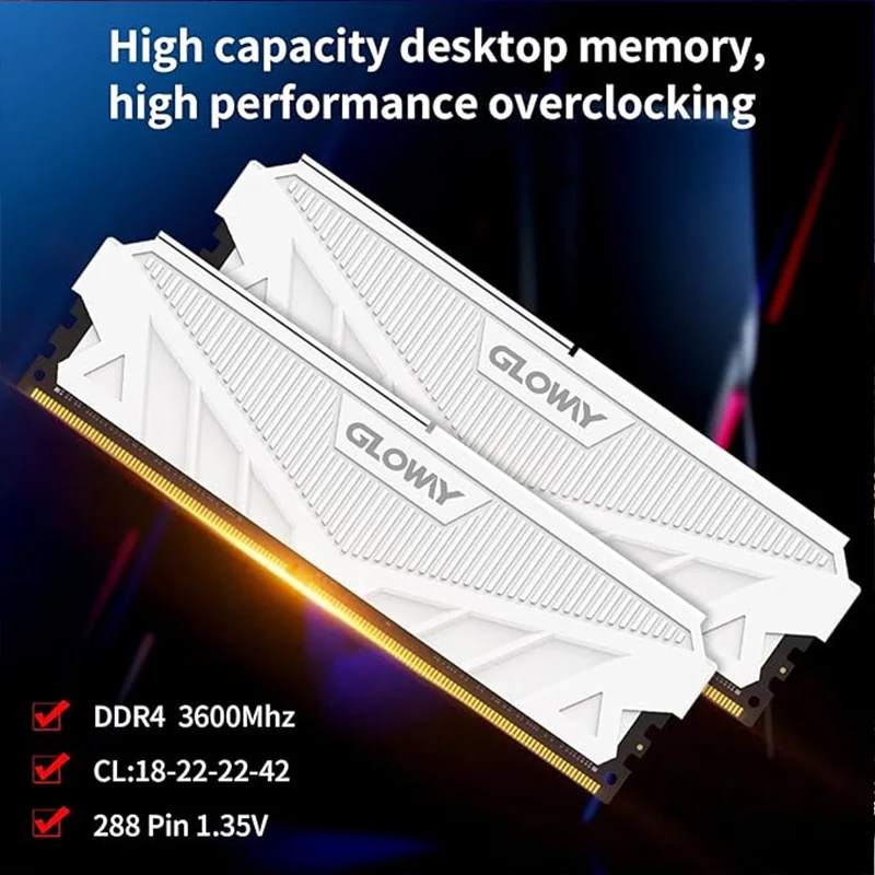 Gloway 컴퓨터용 듀얼 채널 메모리 램, 데스크탑 메모리, DDR4, 16GB, 3200mhz, 8GB, 3600mhz, 8GB x2, 3200mhz
