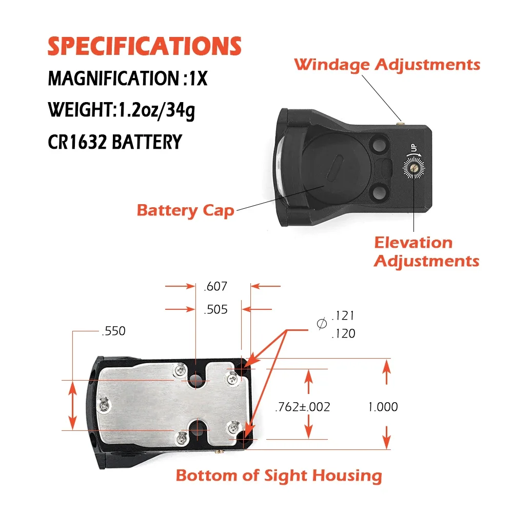 Tactical 3 Moa M1 Red Green Dot Reflex Sight Open-emitter Hunting Rifle Scope With Glock Docter LP Mount For Airsoft Pistol red dot sight rifle scope