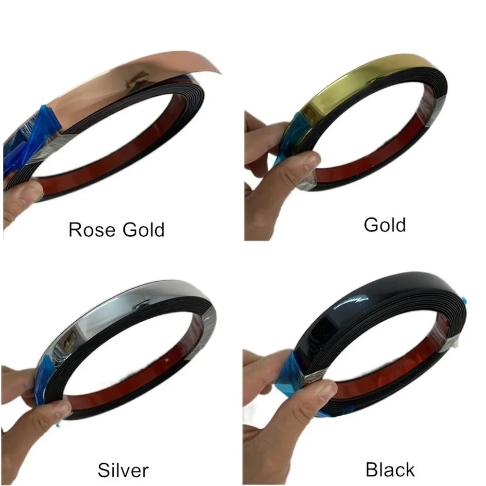 Waterproof Tape 5M Waterproof Gold Tape Tile Gap Sticker Self-adhesive for Ceiling Background Wall Decor Line Decal Furniture Edge Banding Strip