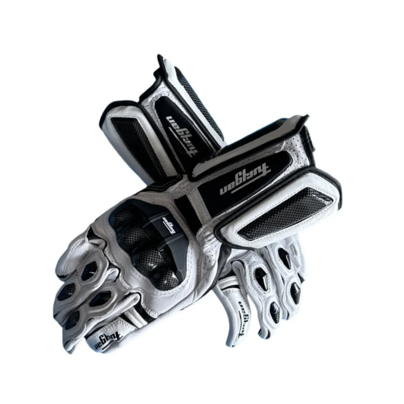 Motorcycle Gloves Men's Genuine Leather Carbon Fiber Safety Defense Motocross Touch-screen Outdoor