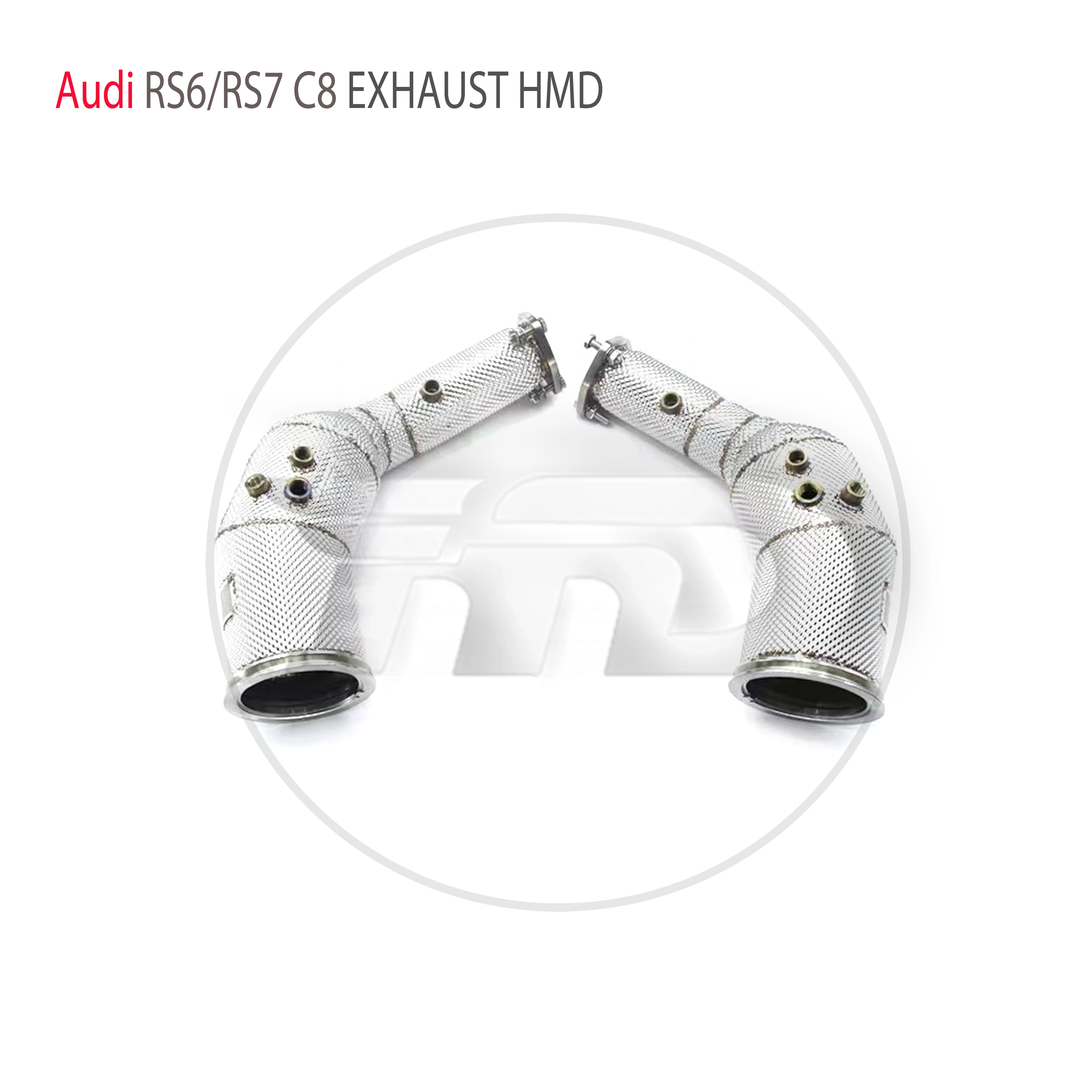 

HMD Exhaust System High Flow Performance Downpipe for Audi RS6 RS7 C8 4.0T A8 S8 D5 2019+ With Catalytic Converter Header